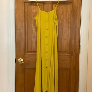 & Other Stories Yellow Buttoned Midi Sundress